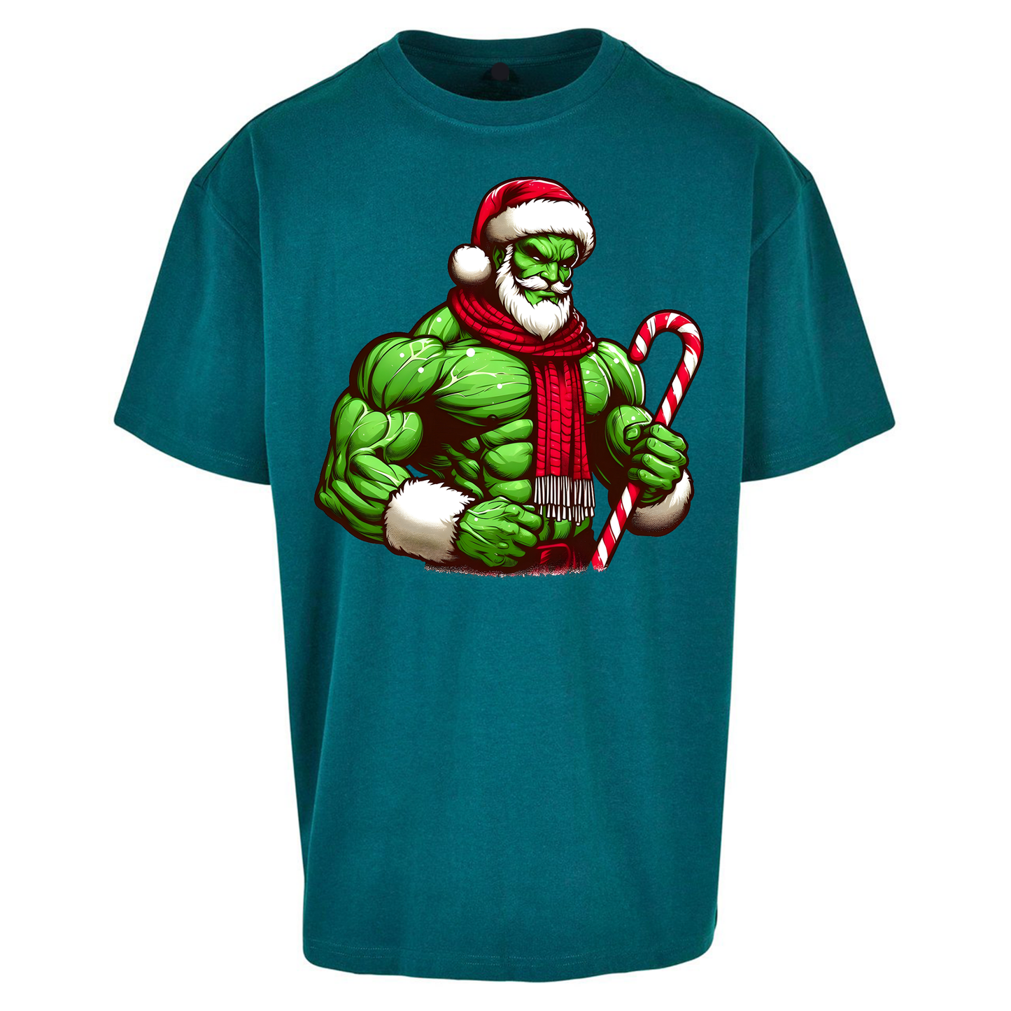 The Hulk Candy Cane Santa Oversized T Shirts