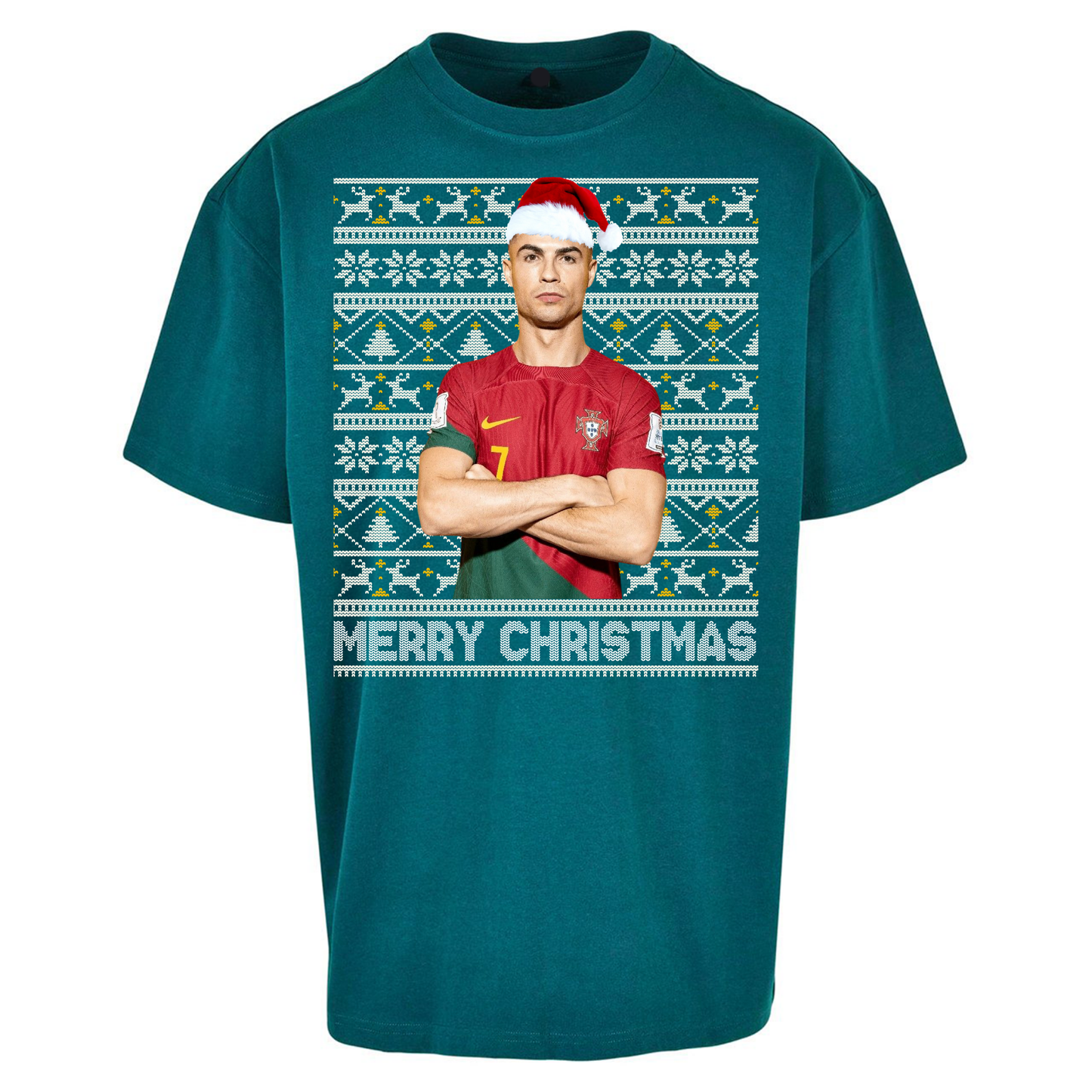 Merry Christmas Ronaldo Oversized T Shirts