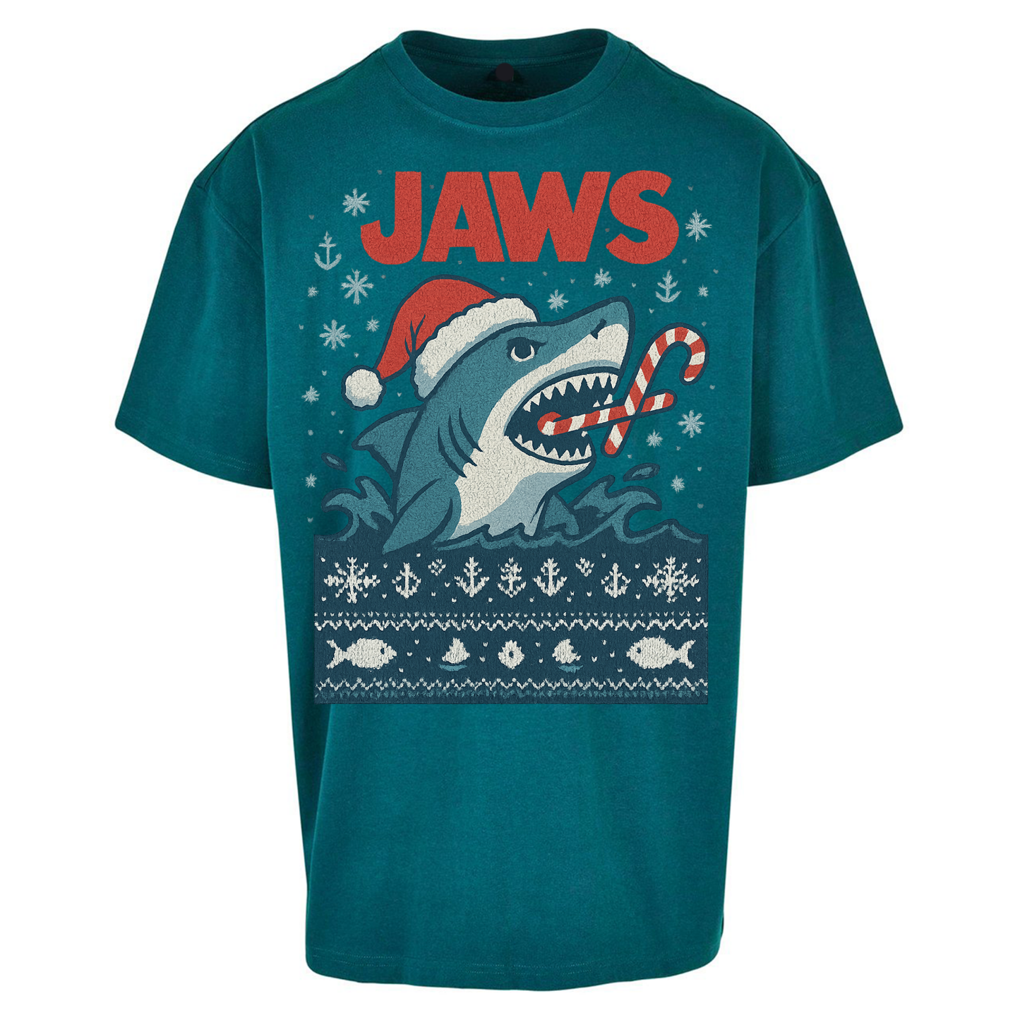 Jaws Christmas Oversized T Shirts