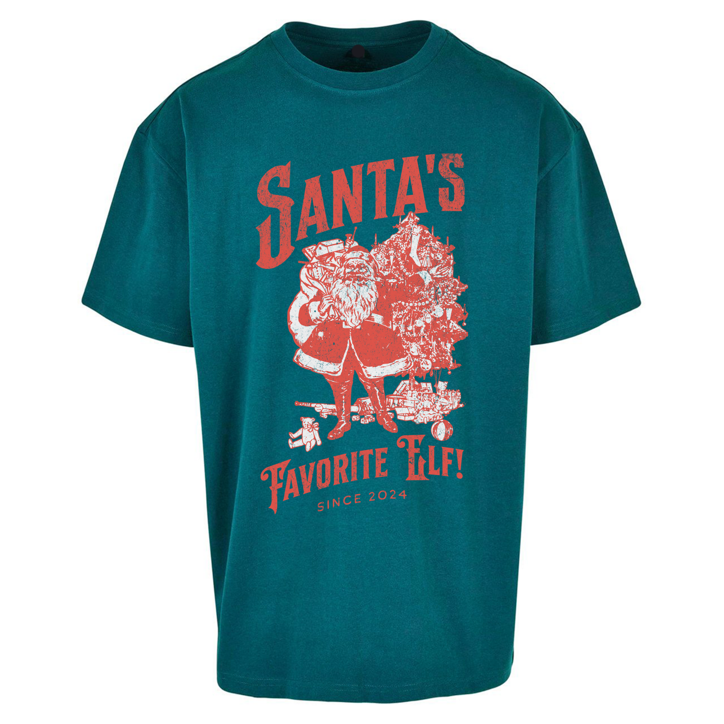 Santas Favourite Elf Christmas Oversized T Shirts