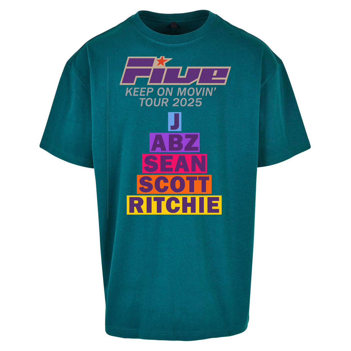 Five Keep On Movin' Tour 2025 Oversized T Shirts