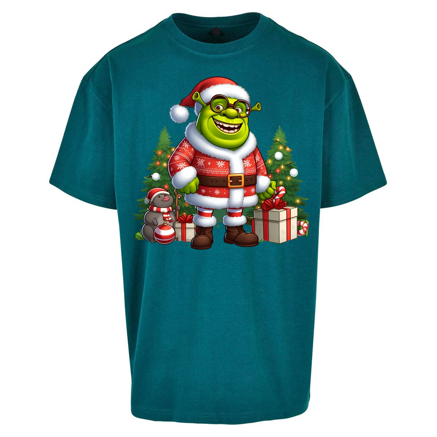 Shrek Santa Claus Presents Oversized T Shirts
