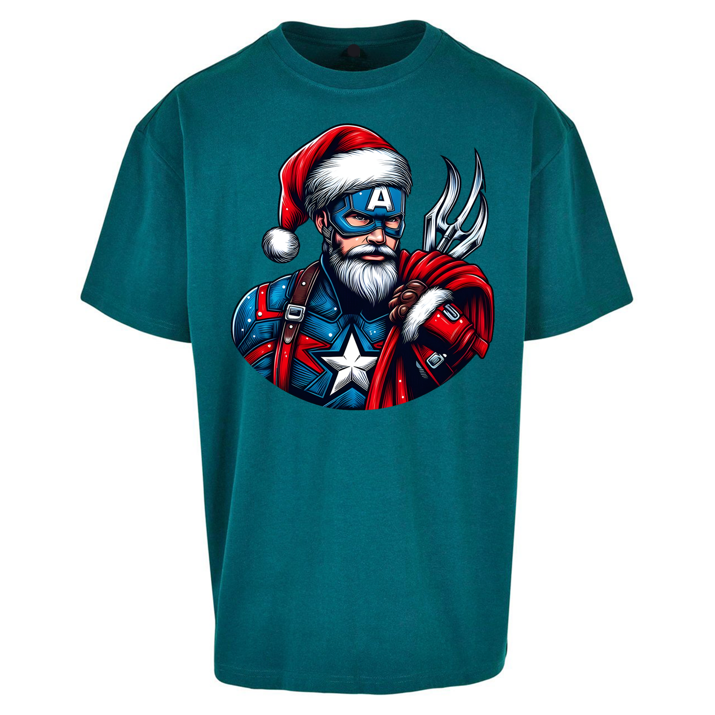 Captain America Santa Oversized T Shirts