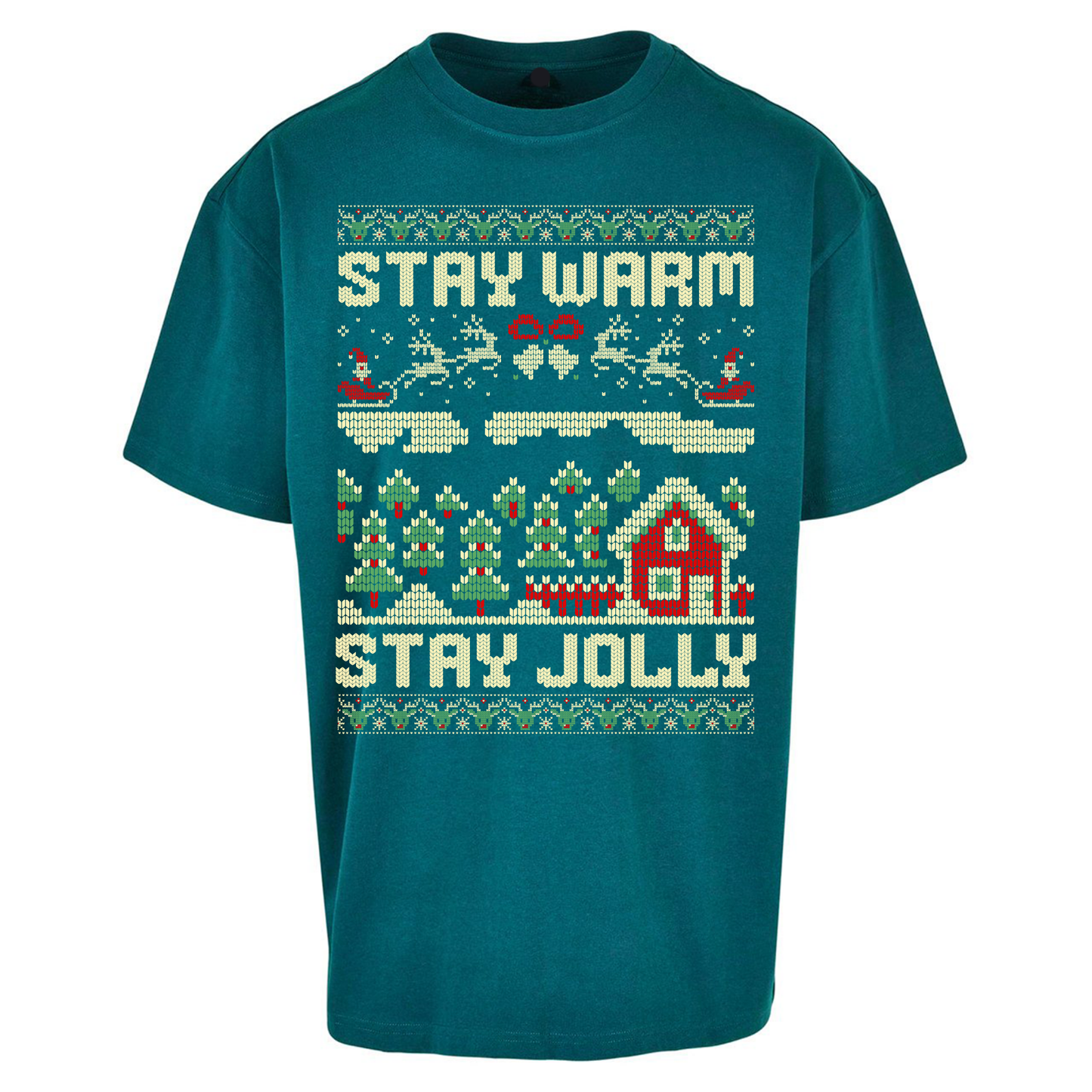 Stay Warm Stay Jolly Christmas Oversized T Shirts