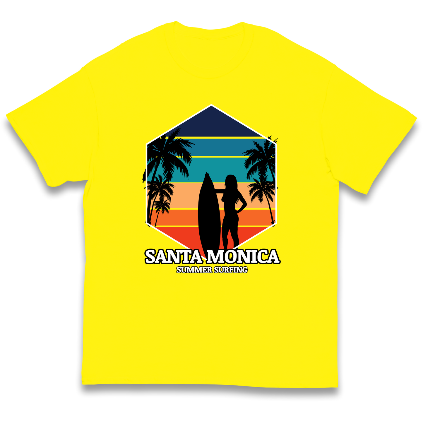 Santa Monica Summer Surfing kids t shirt