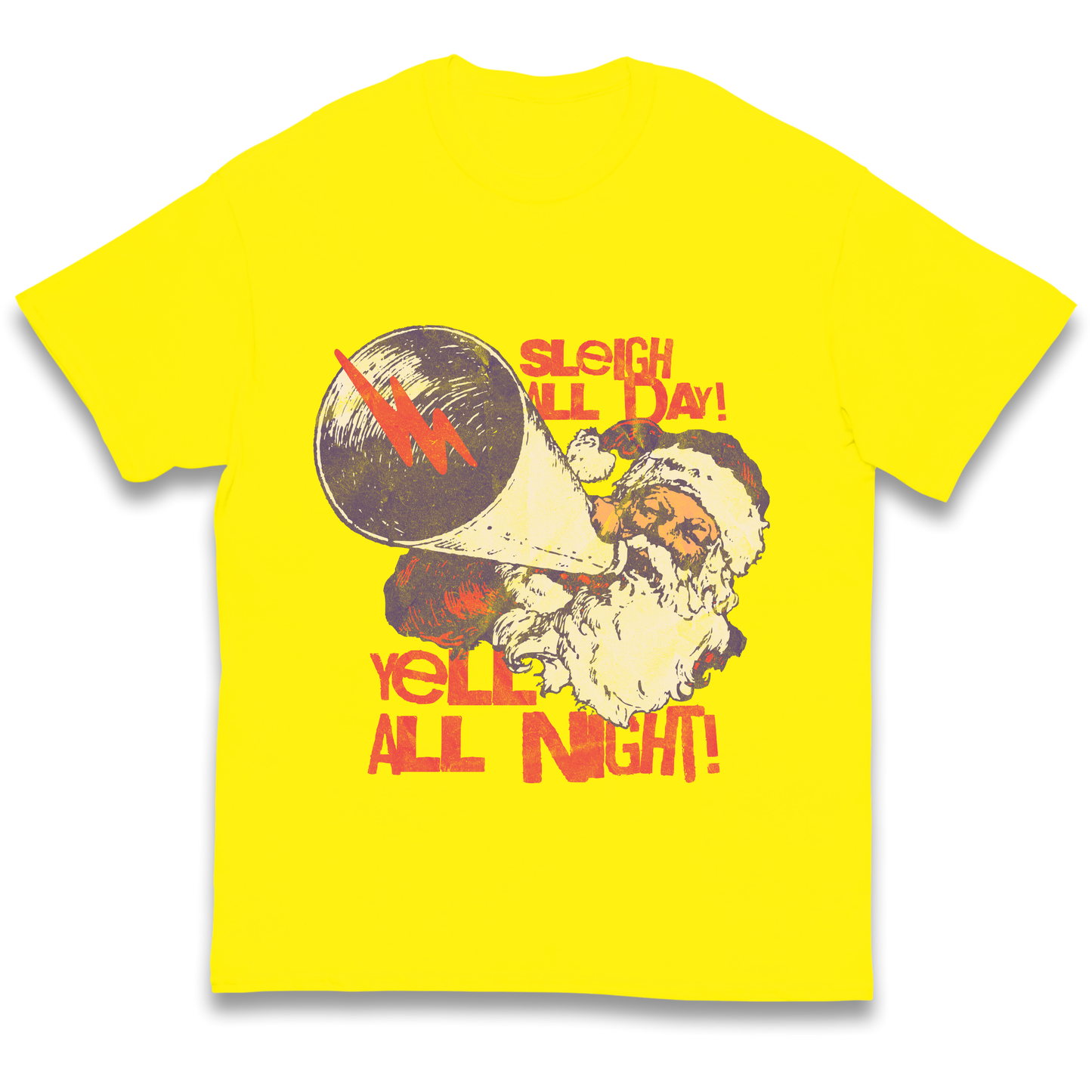 Sleigh All Day Yell All Night Santa Christmas kids t shirt