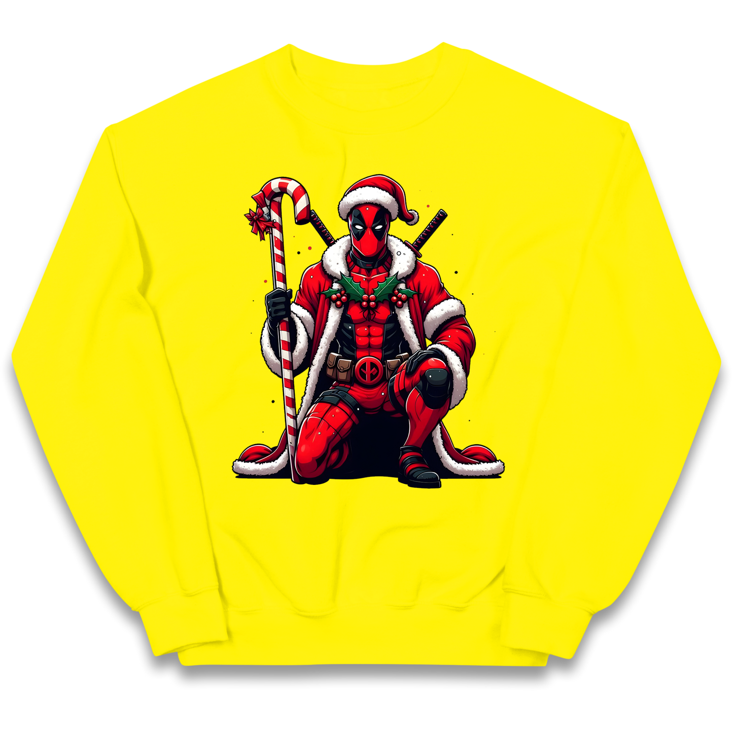 DeadPool Candy Cane Santa kids sweatshirt