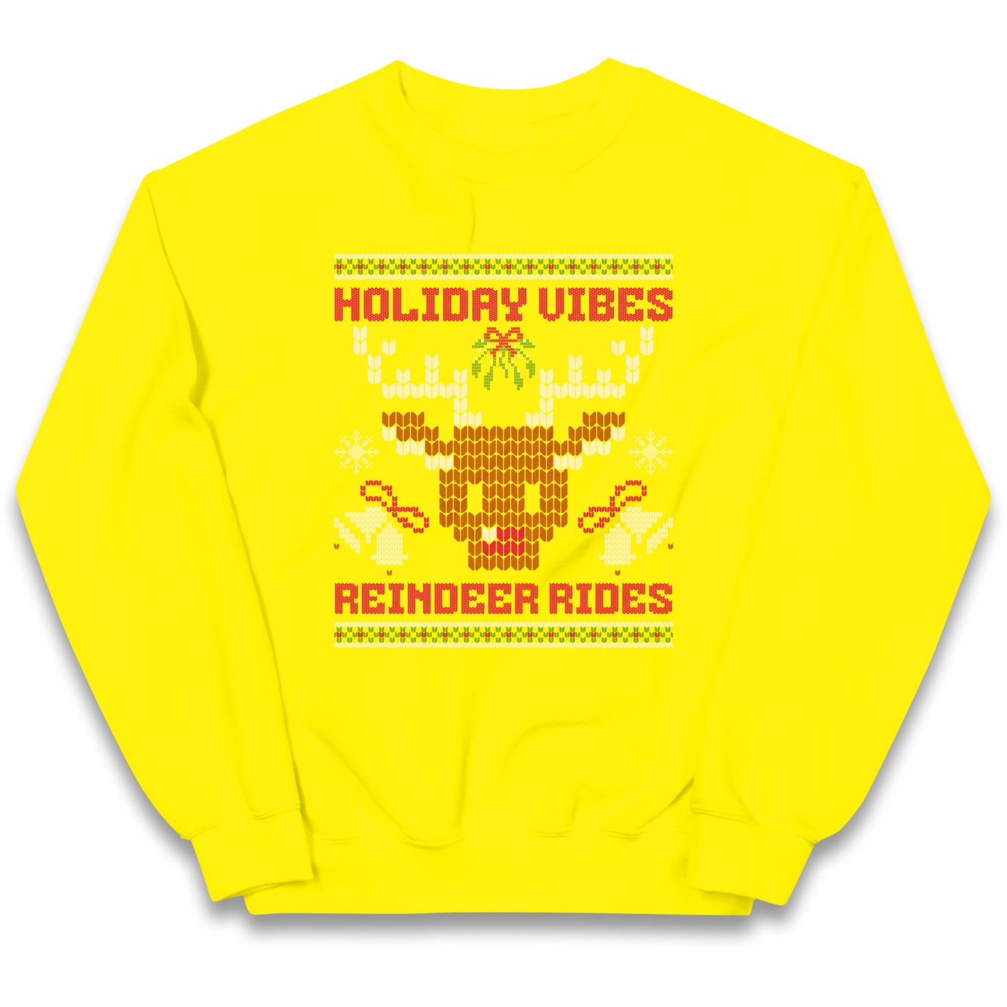 Holiday Vibes Reindeer Rides Christmas kids sweatshirt