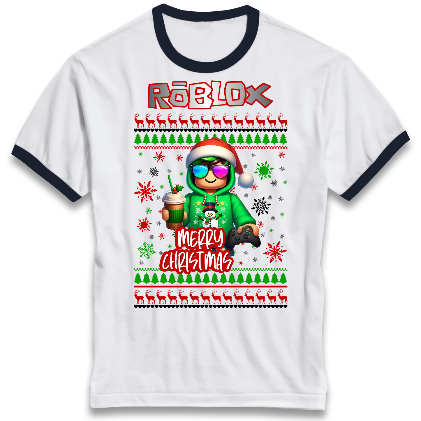 Roblox Merry Christmas Ringer T Shirt