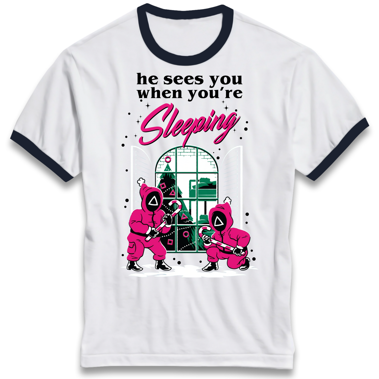 Squid Games Xmas Ringer T Shirt