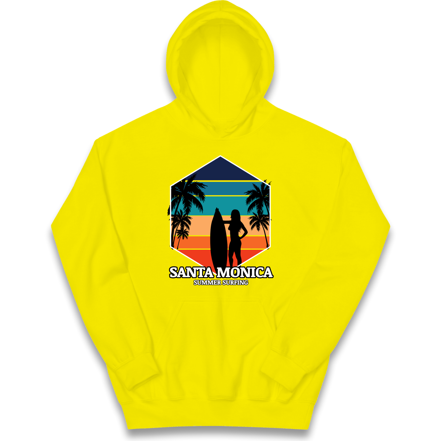 Santa Monica Summer Surfing kids hoodie
