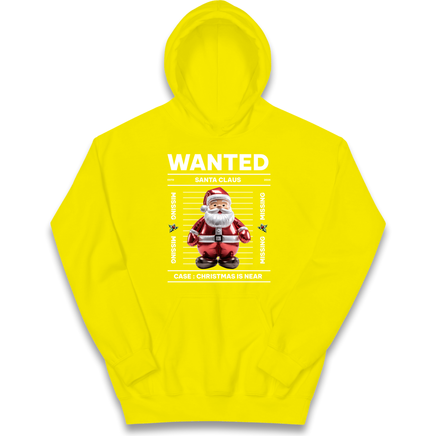 Wanted Santa Claus Christmas kids hoodie