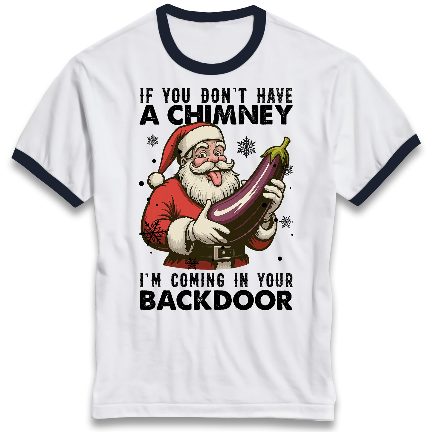 Santa Back Door Ringer T Shirt
