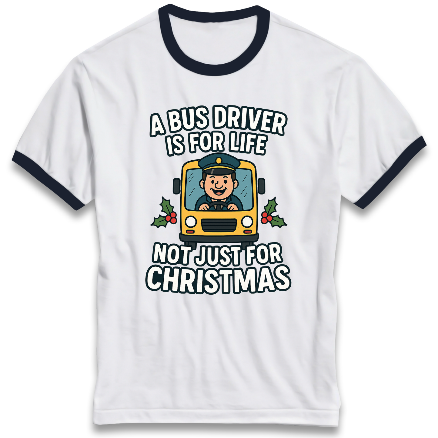 Bus Driver Christmas Ringer T Shirt
