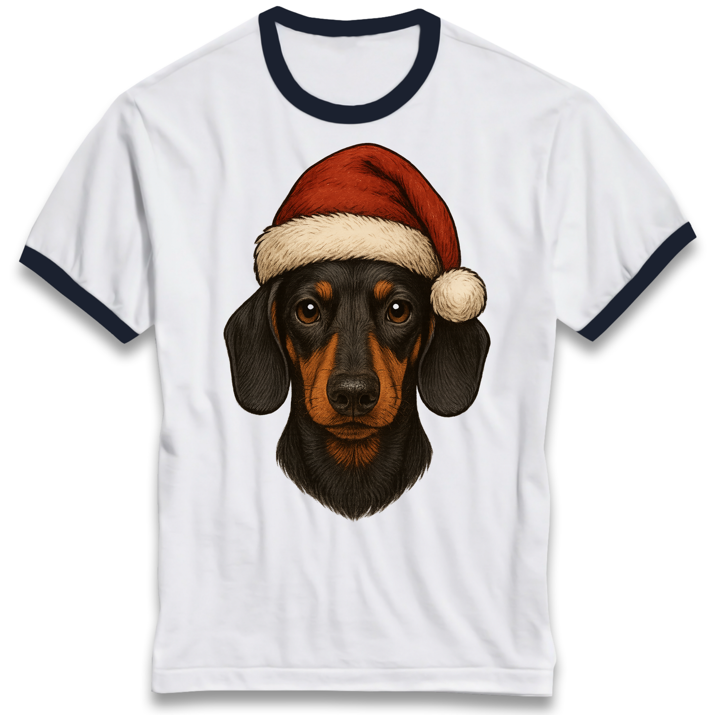 Sausage Dog Christmas Ringer T Shirt