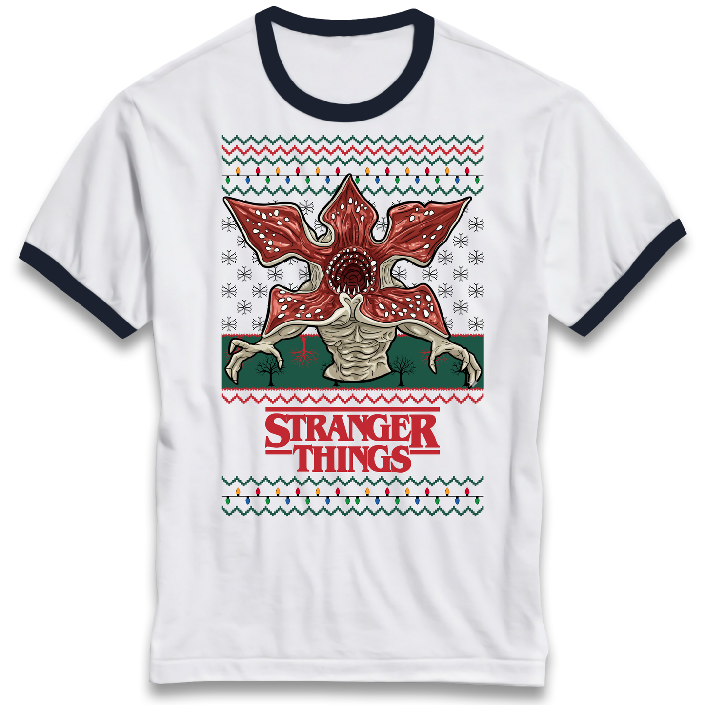 Demogorgon Christmas Ringer T Shirt