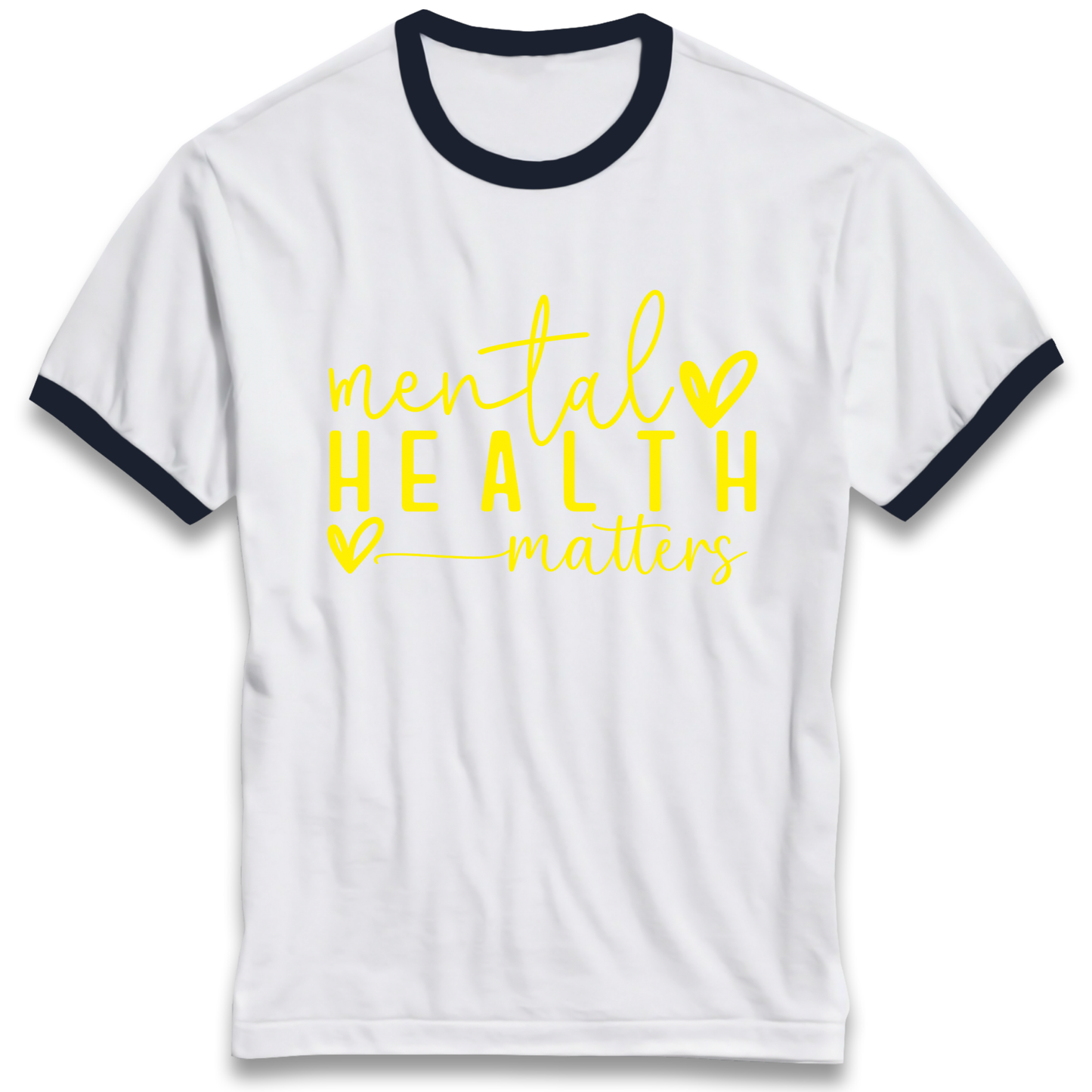 Yellow Mental Health Ringer T Shirt