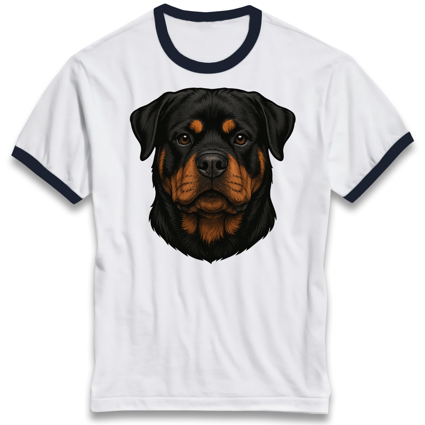 Rottweiler Face Ringer T Shirt