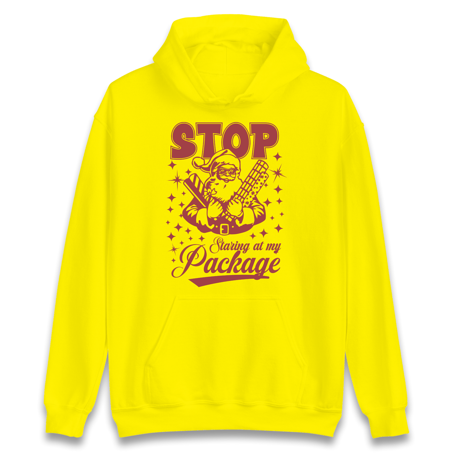 Stop Staring at My Package Christmas Hoodie