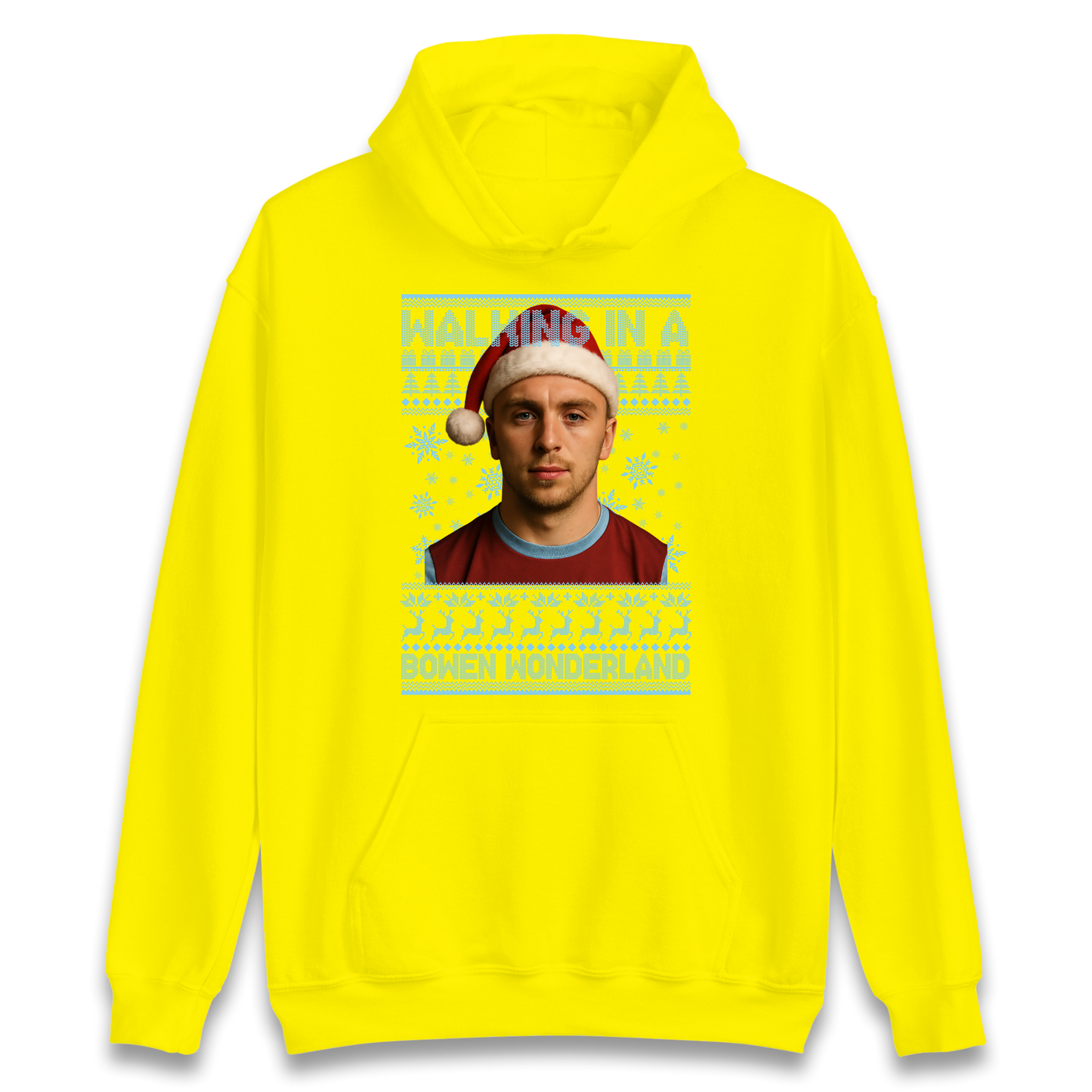 Jared Bowen walking in a Bowen Wonderland Christmas Hoodie
