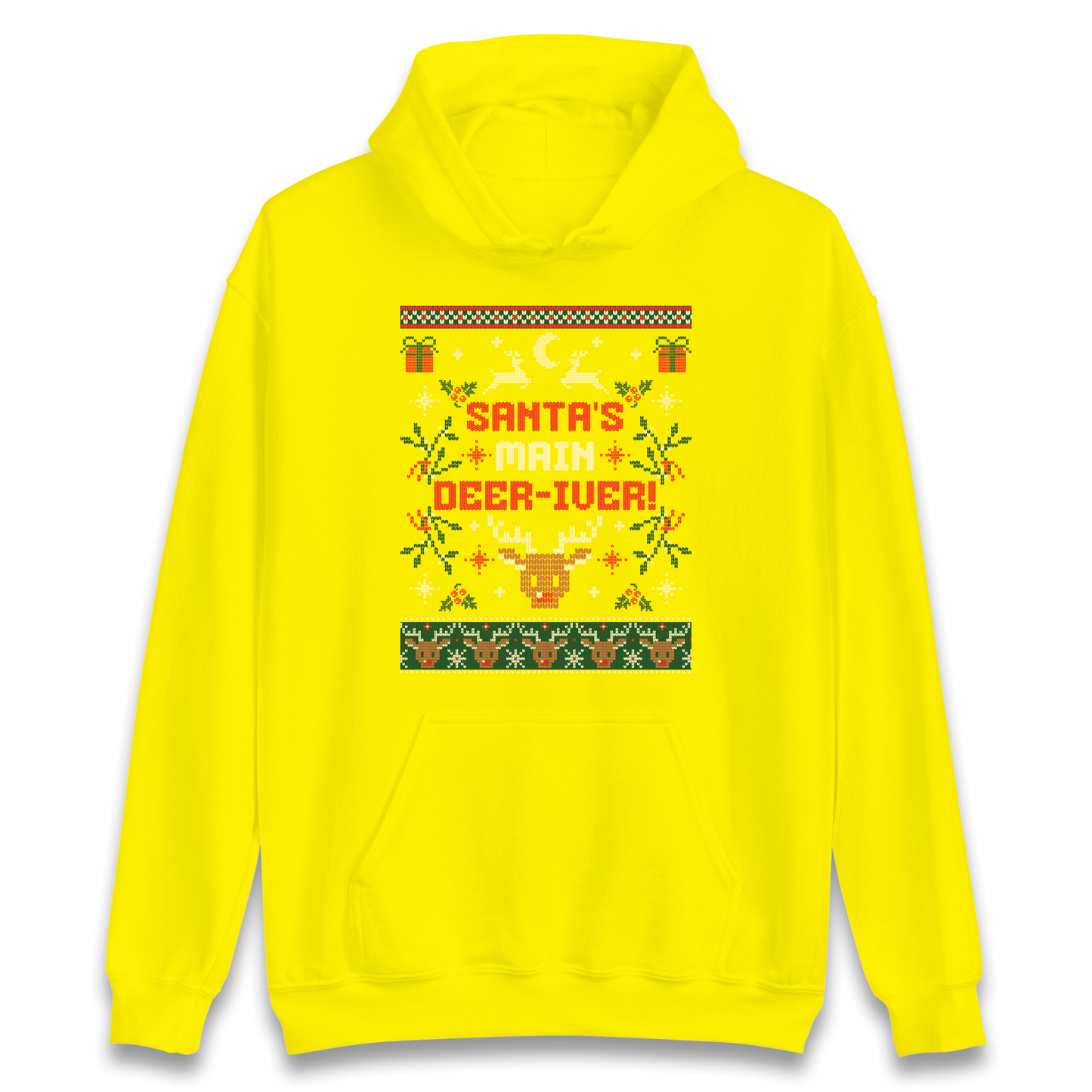 Santas Main Deer iver Christmas Hoodie