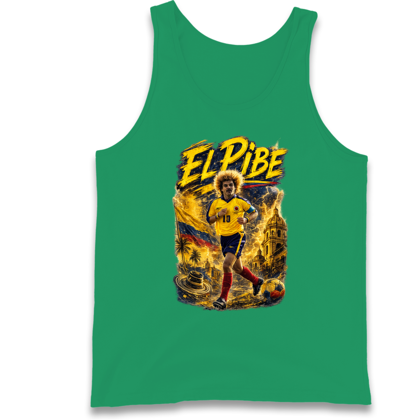 Carlos Valderrama Colombia Football Tank Top