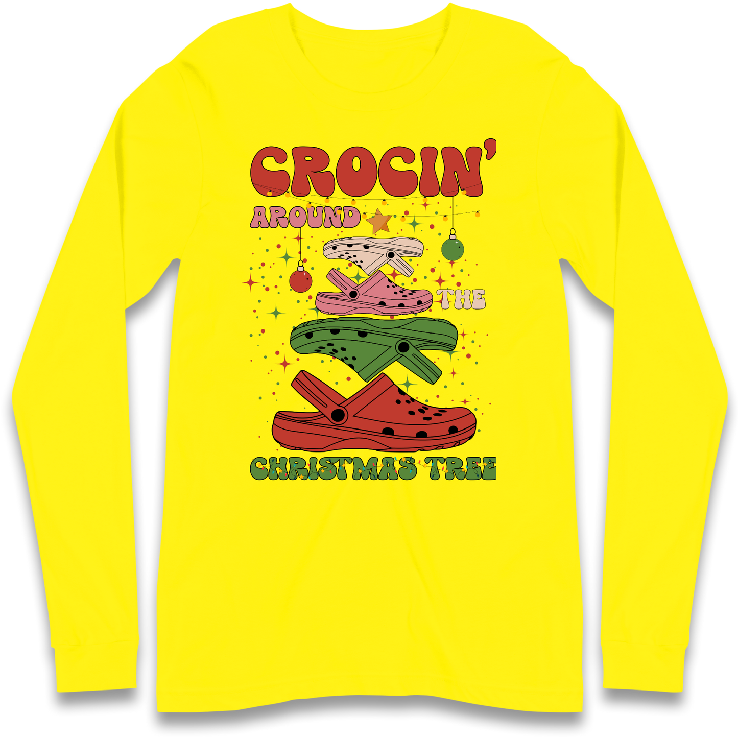 Crockin Around the Christmas Tree Christmas Longsleeve T Shirt