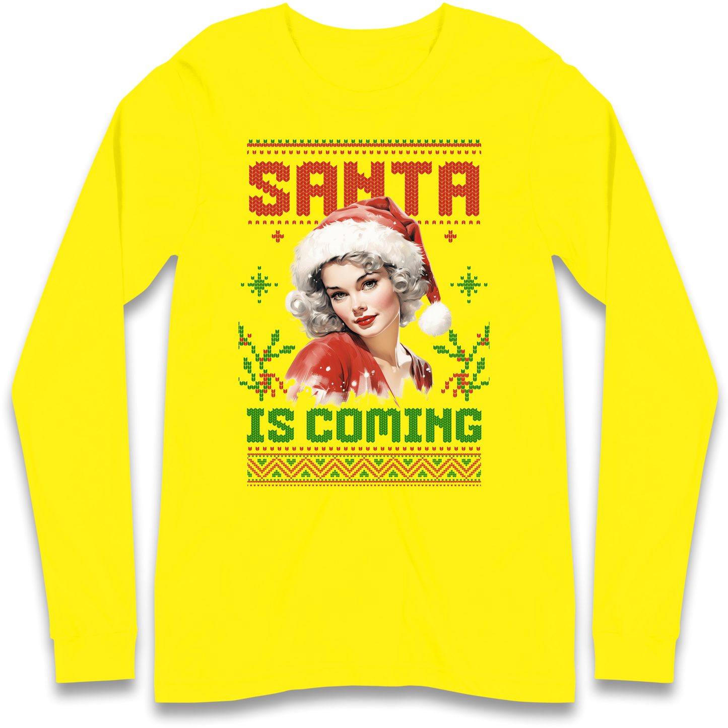 Santa is Coming Christmas Longsleeve T Shirt