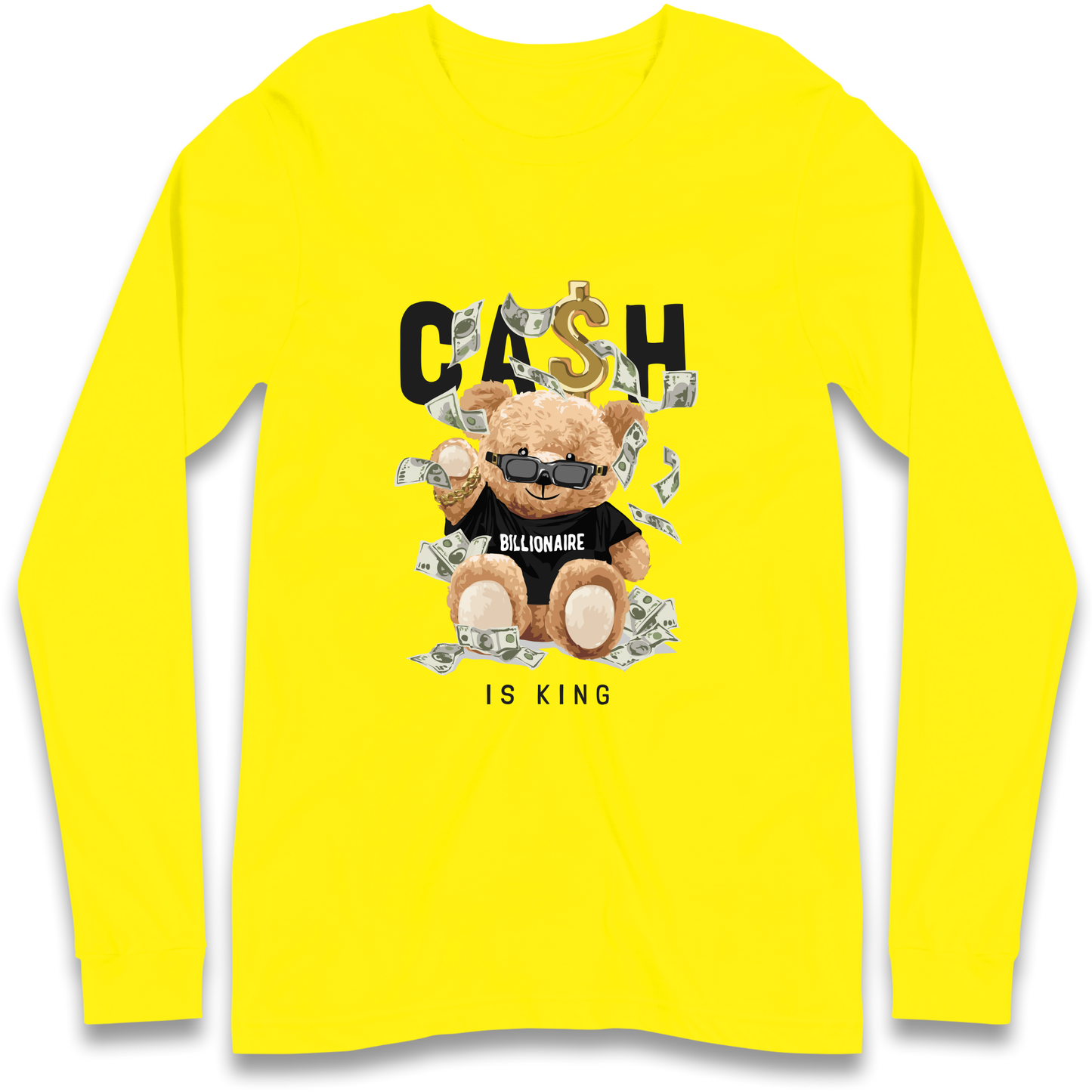 Teddy Bear Billionaire Streetwear Longsleeve T Shirt