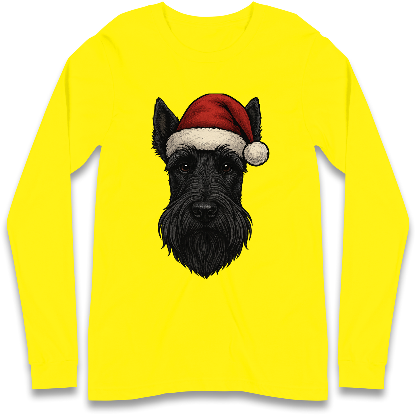 Scottish Terrier Face Christmas Longsleeve T Shirt