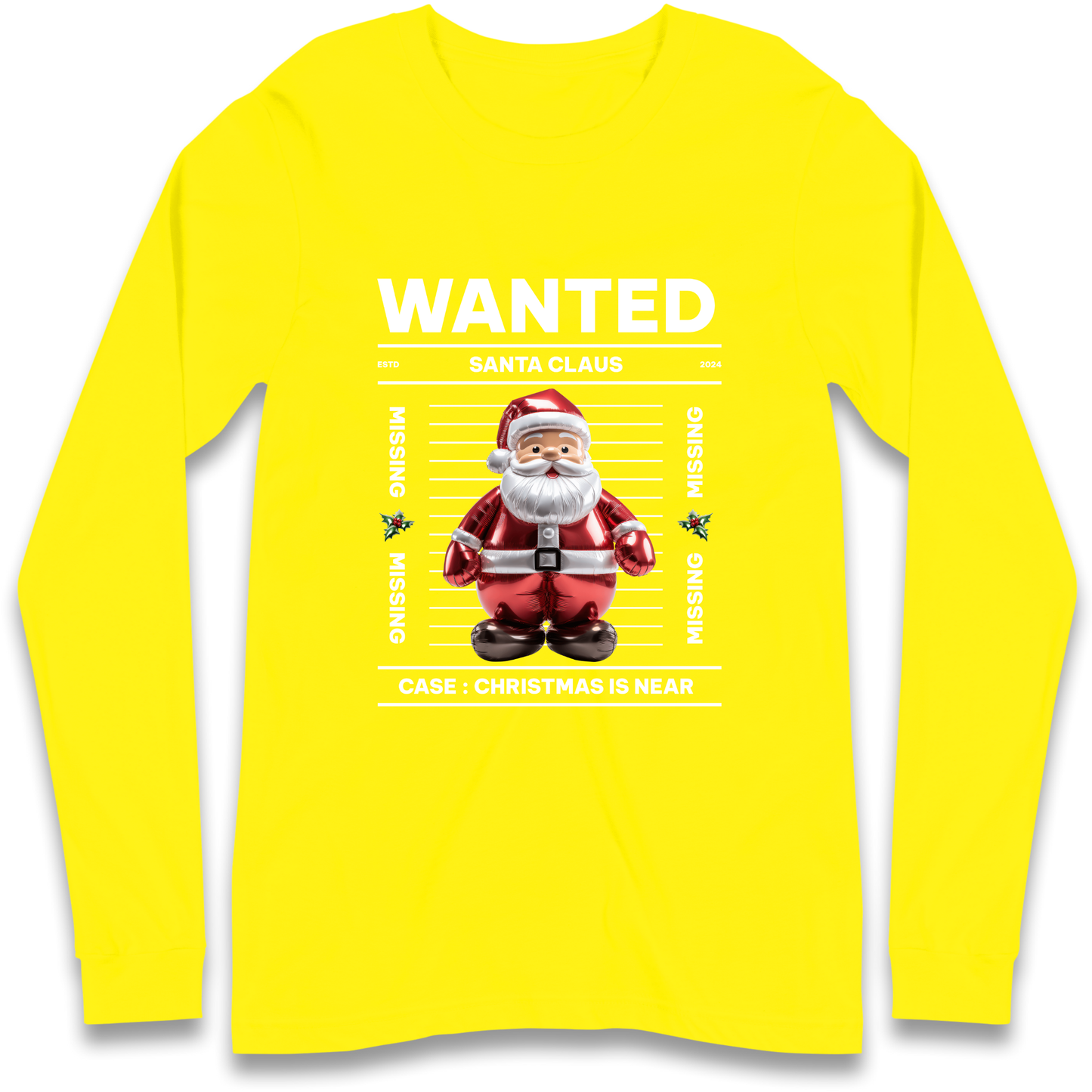 Wanted Santa Claus Christmas Longsleeve T Shirt