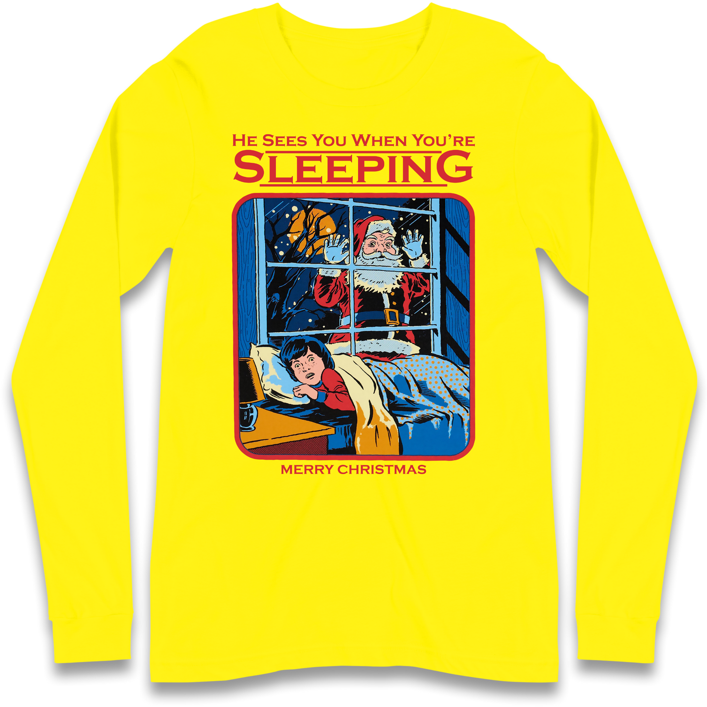 Creepy Santa Claus Christmas Longsleeve T Shirt
