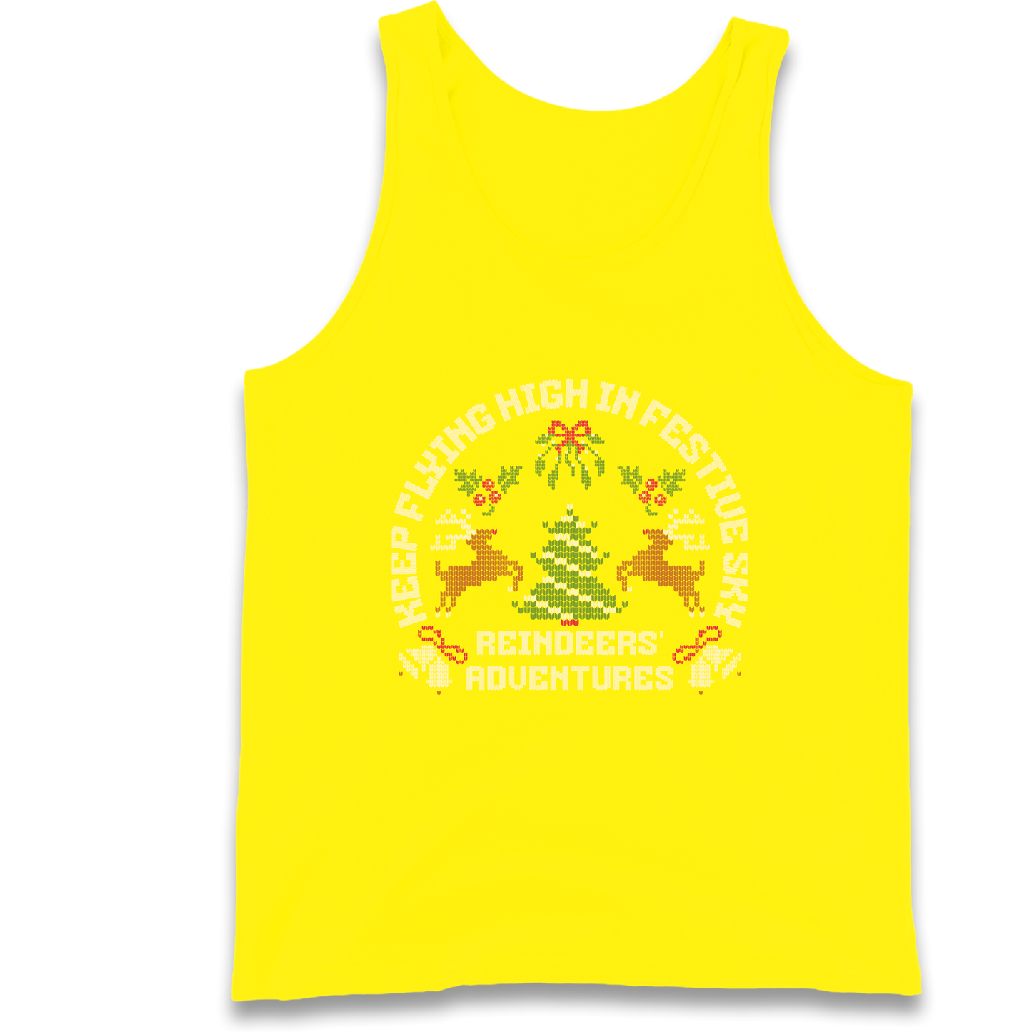 Keep Flying High In Festive Sky Christmas Tank Top