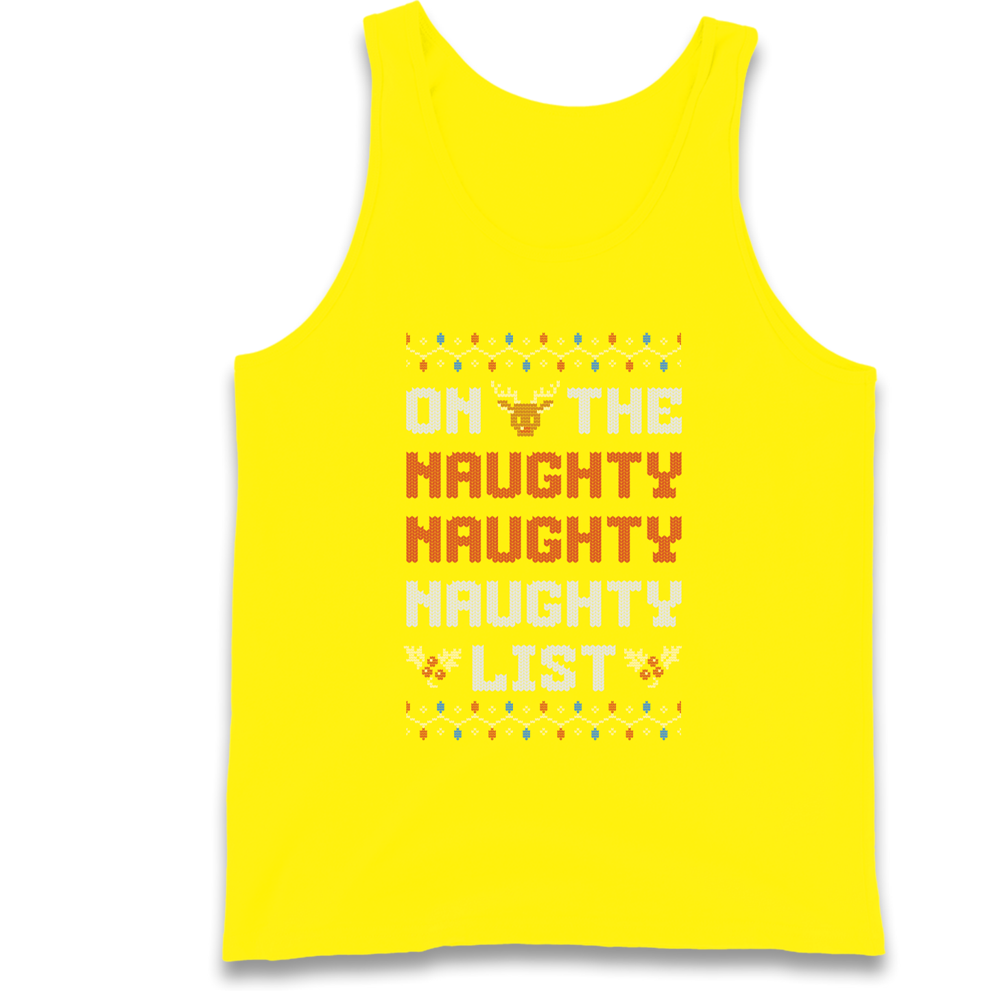 On The Naughty Naughty Naughty List Christmas Tank Top