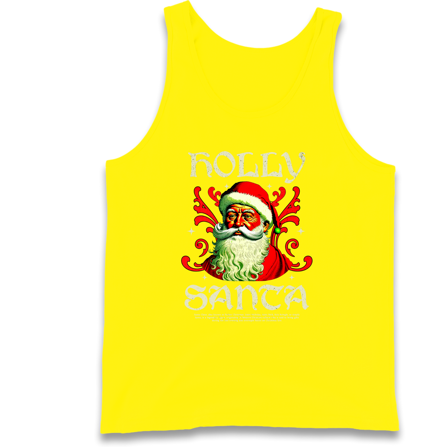 Holly Santa Christmas Tank Top
