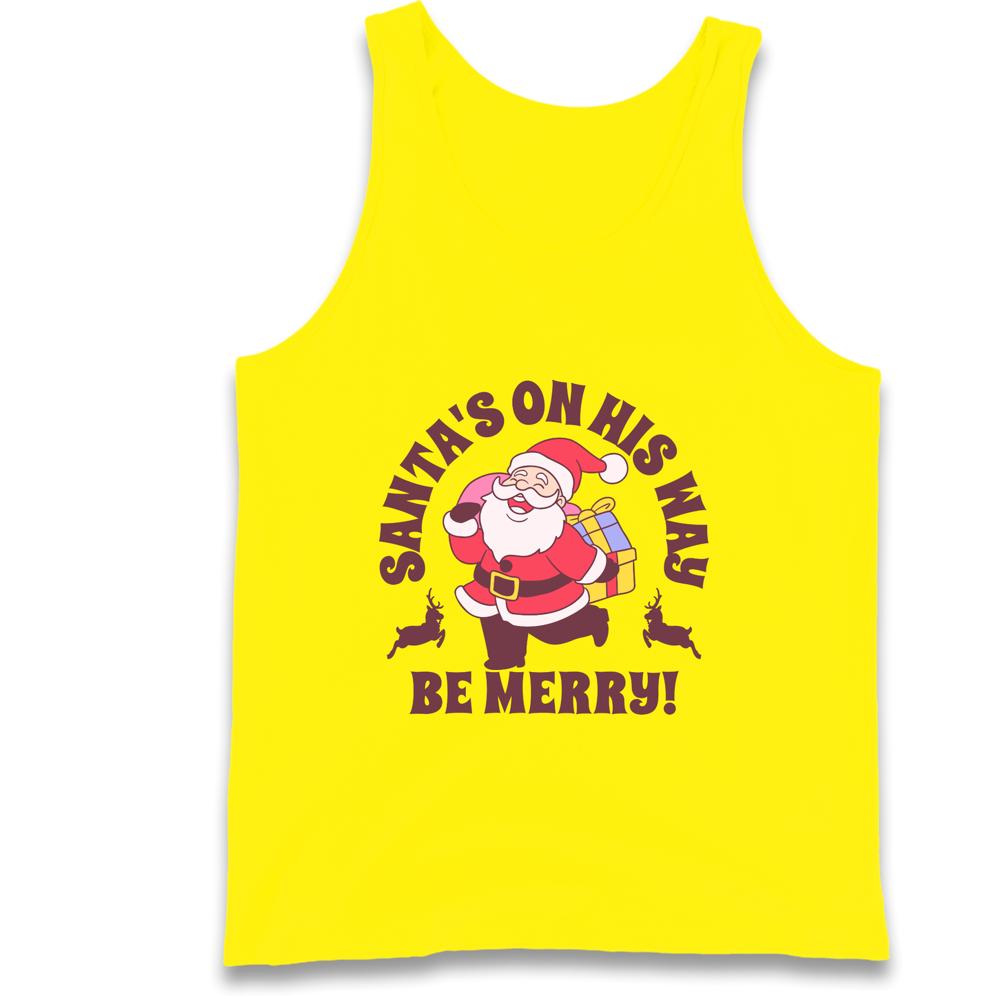 Santa's On His Way Christmas Tank Top