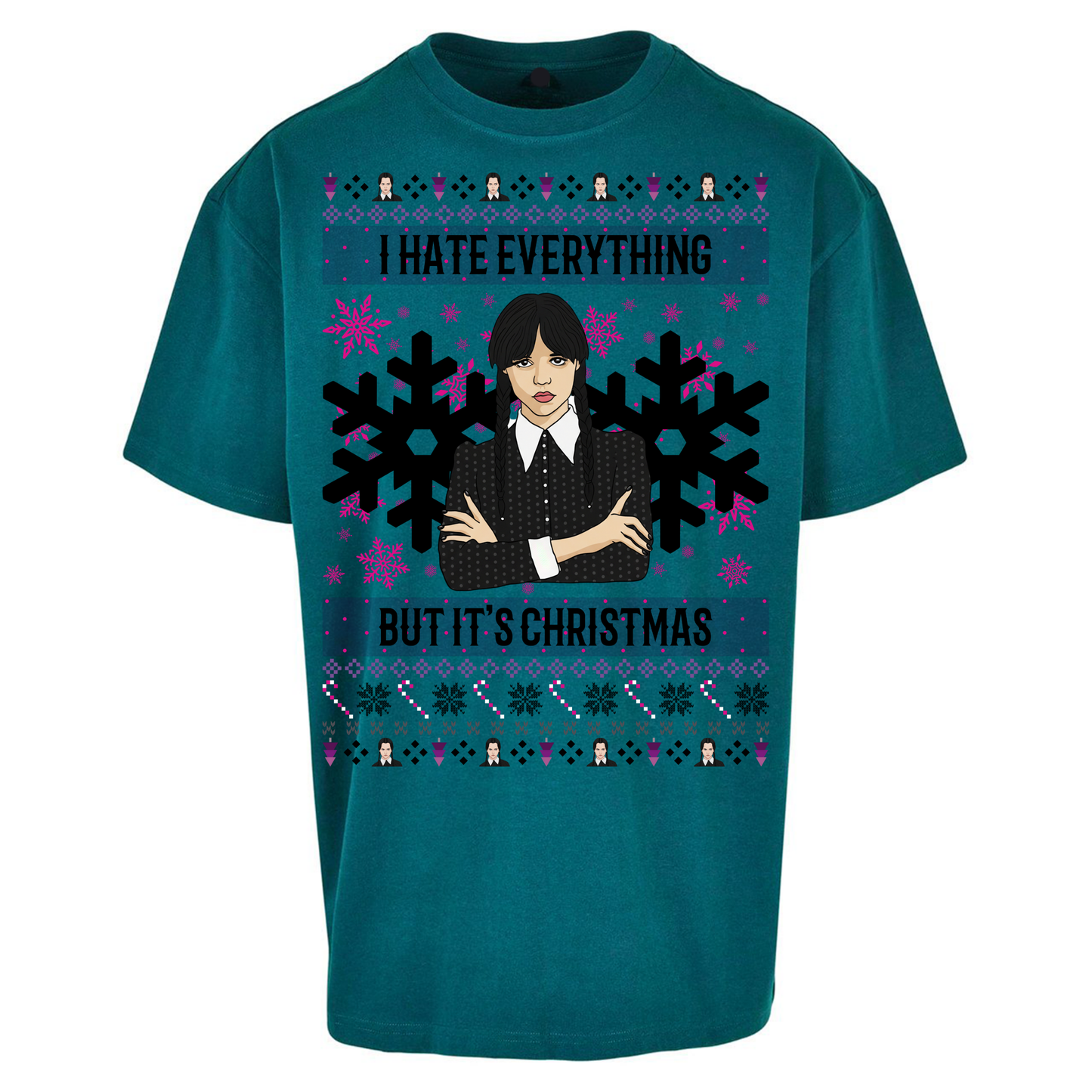 Wednesday addams Christmas Oversized T Shirts