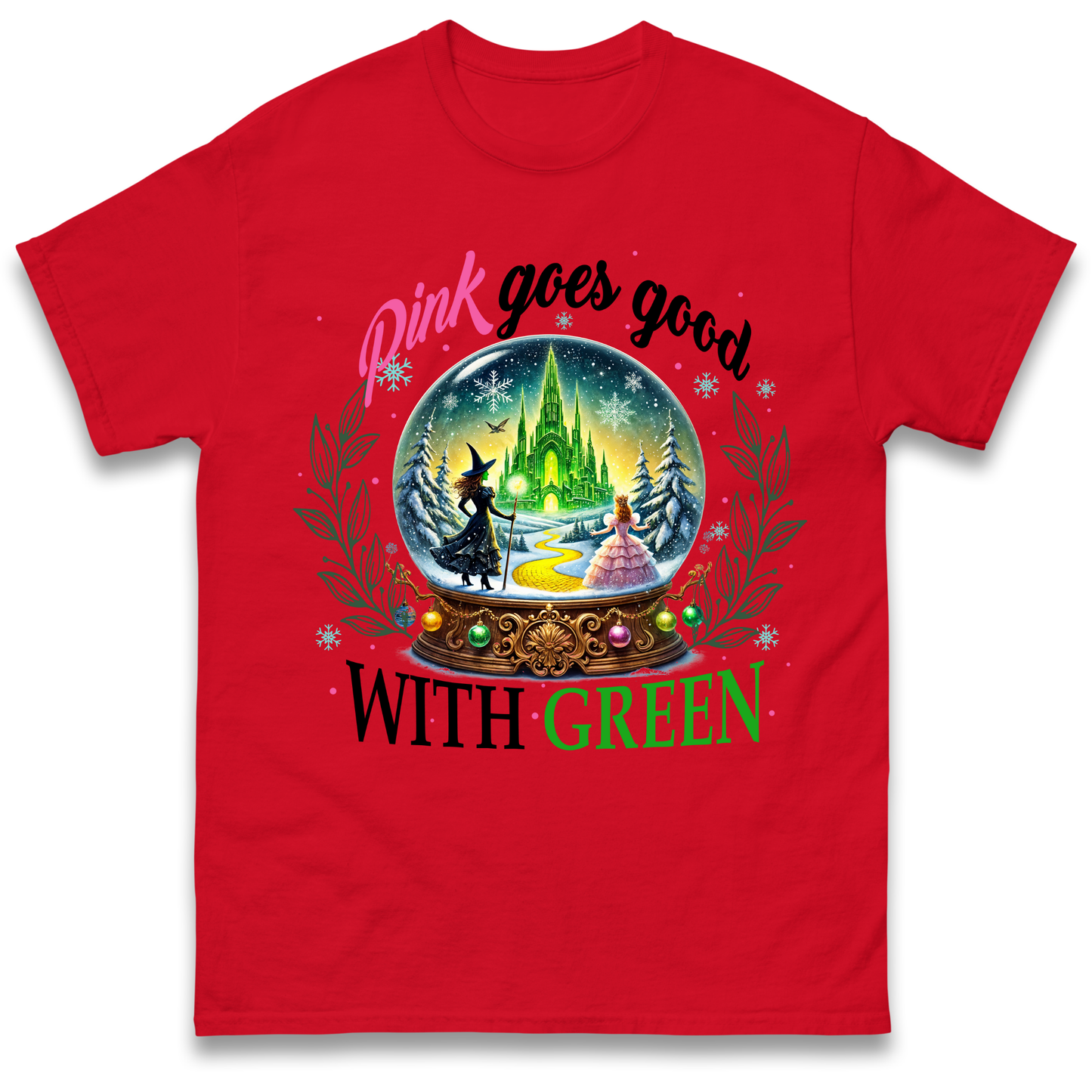 Wicked Pink Goes Good With Green Adult T Shirt