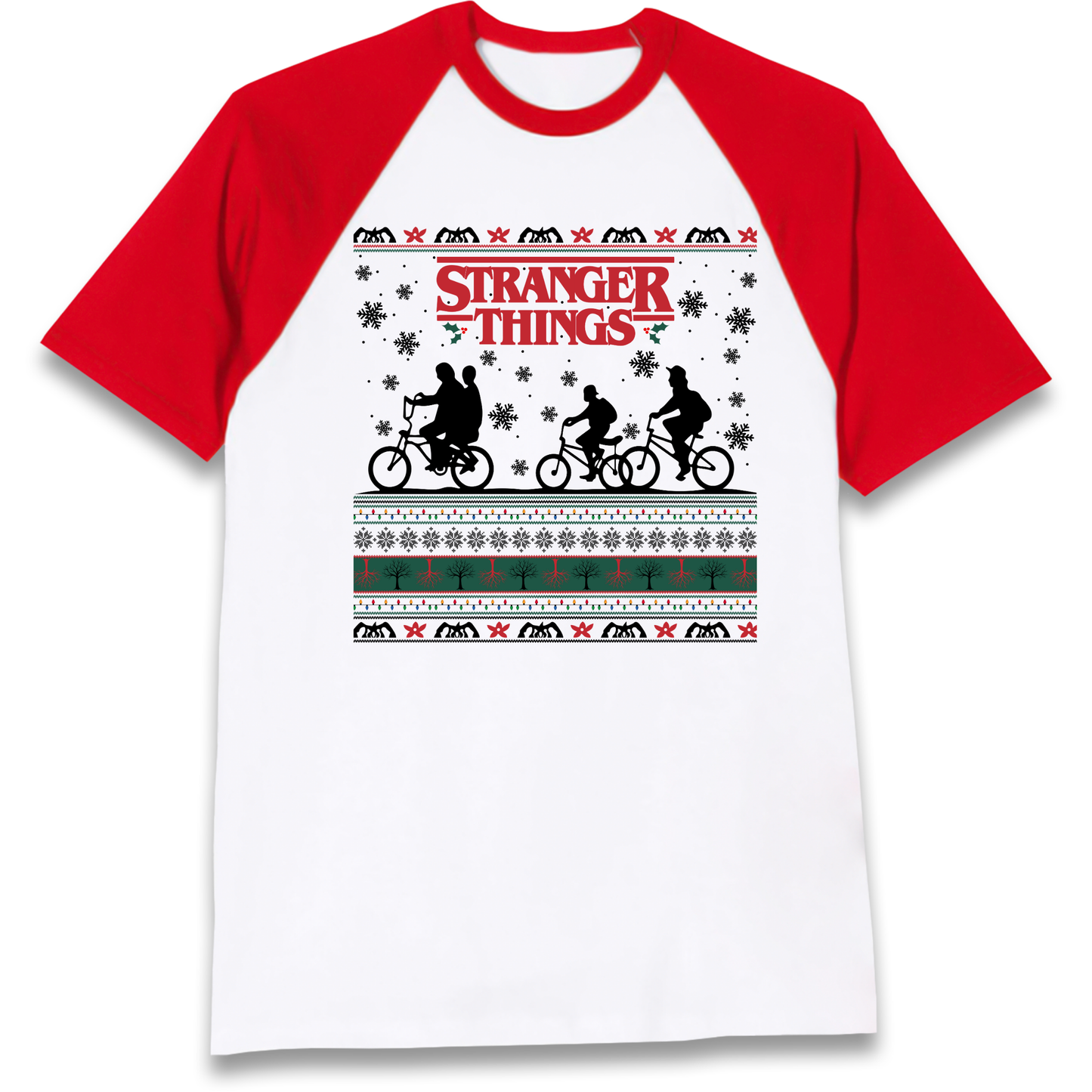 Stranger Things Christmas Raglan T Shirt