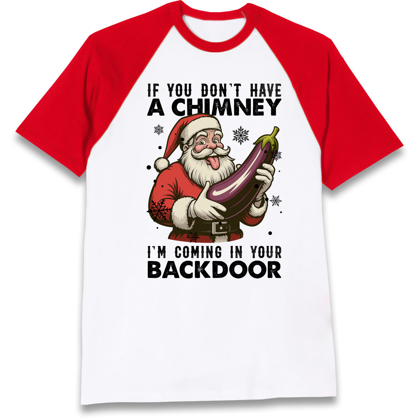 Santa Back Door Raglan T Shirt
