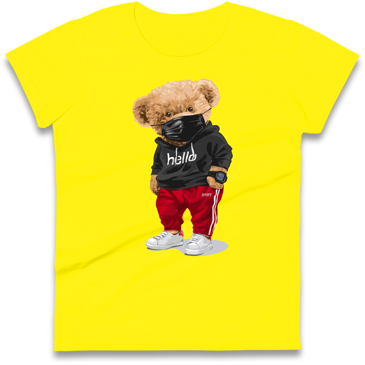 Teddy Bear Hello Streetwear Ladies Shirt