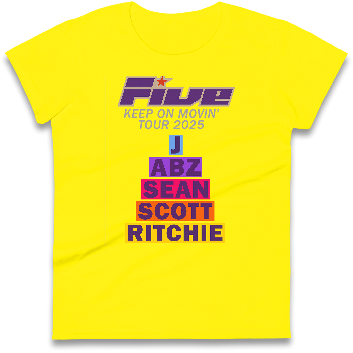 Five Keep On Movin' Tour 2025 Ladies Shirt