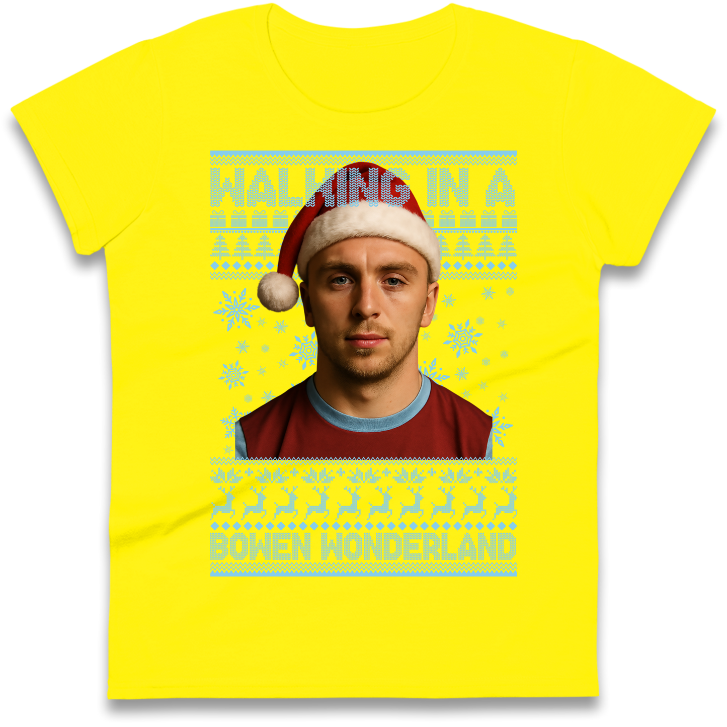Jared Bowen walking in a Bowen Wonderland Christmas Ladies Shirt