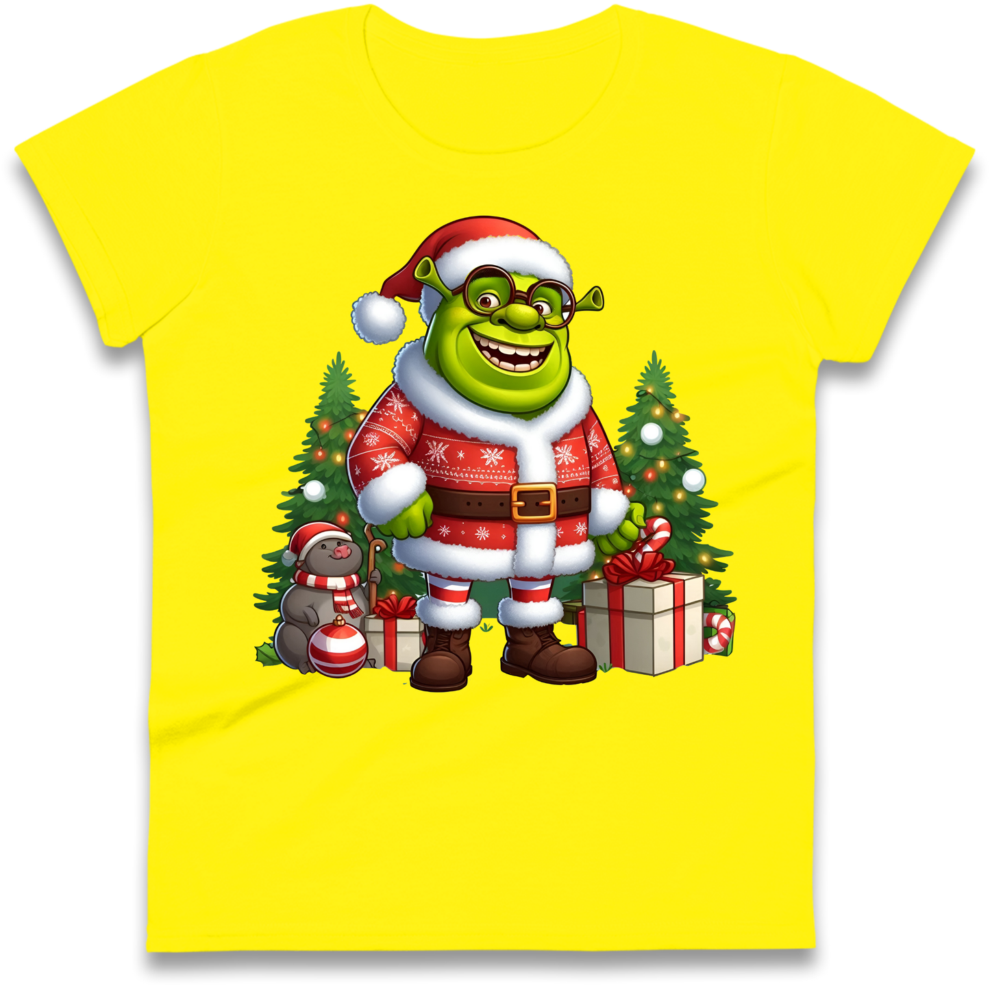 Shrek Santa Claus Presents Ladies Shirt