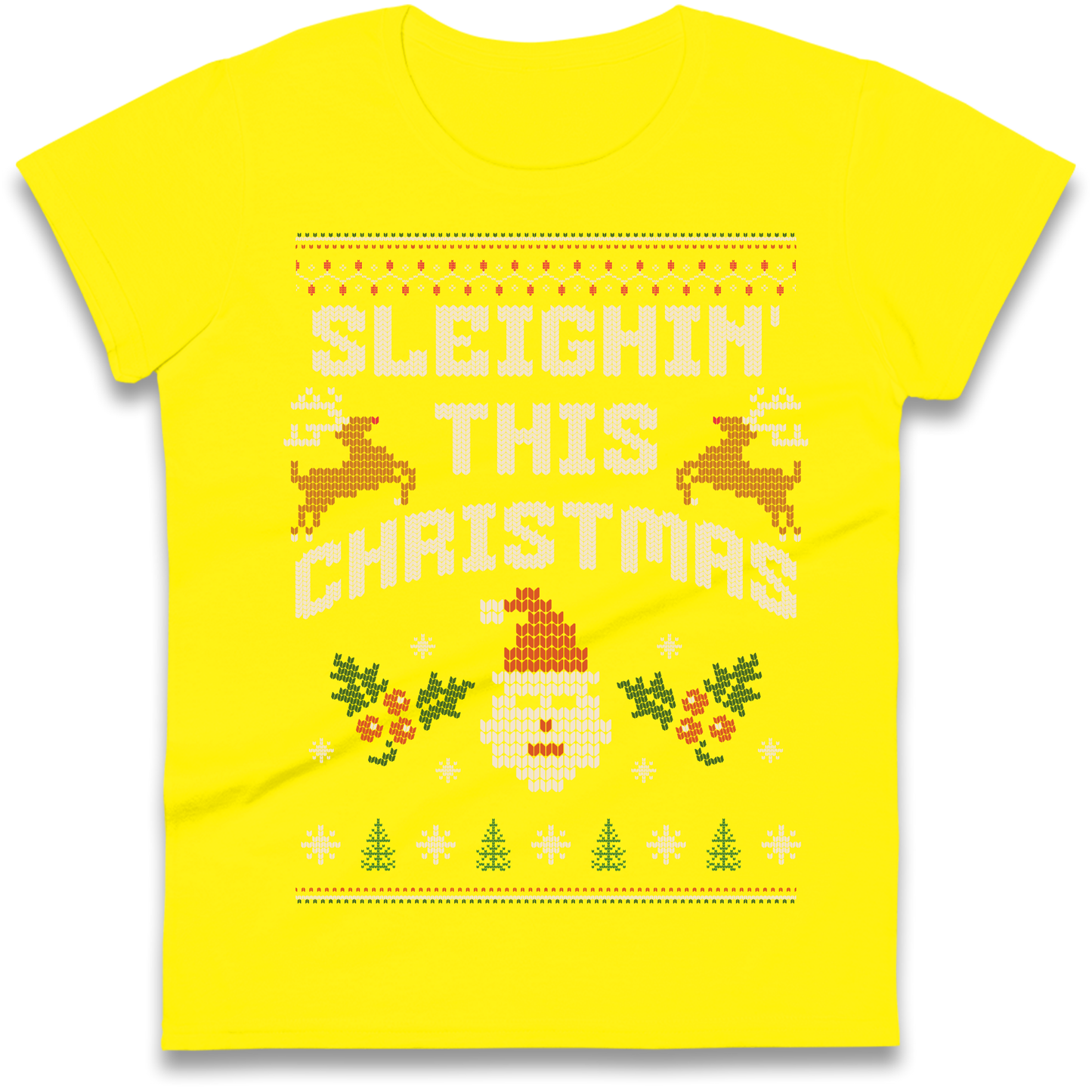 Sleighin This Christmas Christmas Ladies Shirt
