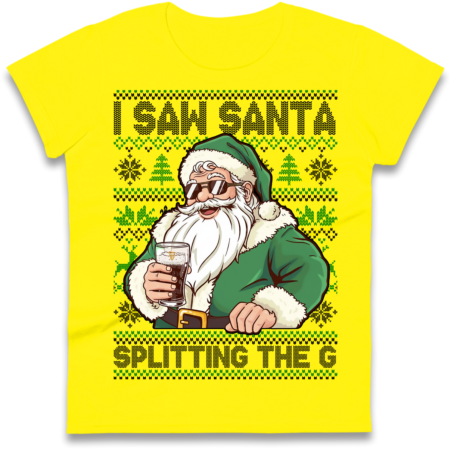 Santa Splitting The G Ladies Shirt