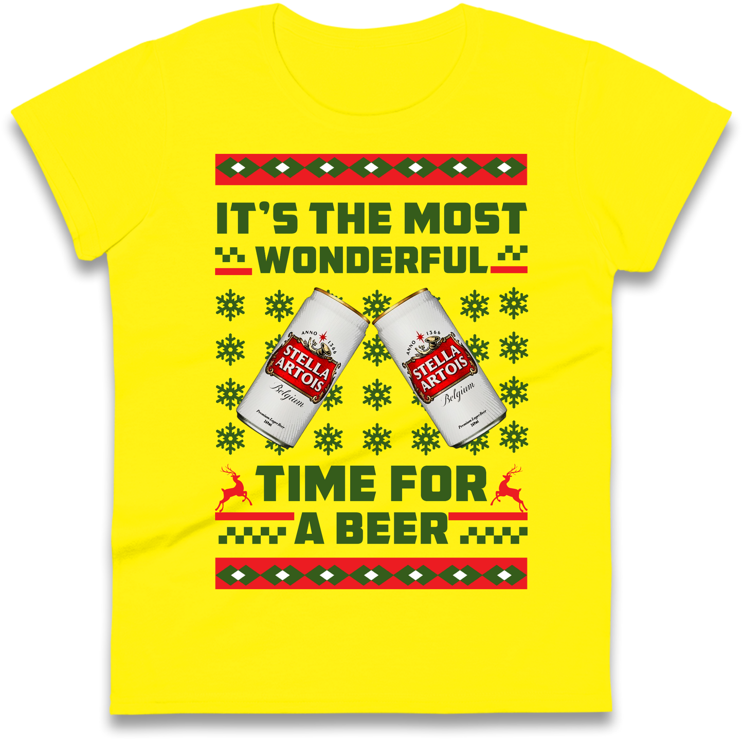 Its The Most Wonderful Time for A Beer Stella Christmas Ladies Shirt