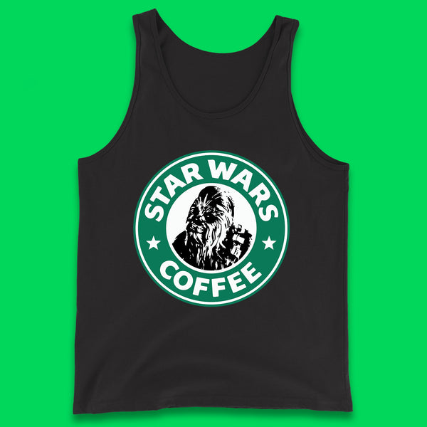 Chewbacca Star Wars Coffee Sci-fi Action Adventure Movie Character Starbucks Coffee Spoof 46th Anniversary Tank Top