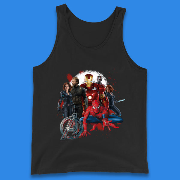 Avengers Age Of Ultron Iron Man Captain America Black Widow Ant Man Spiderman The Avengers Superheroes Marvel Comics Tank Top