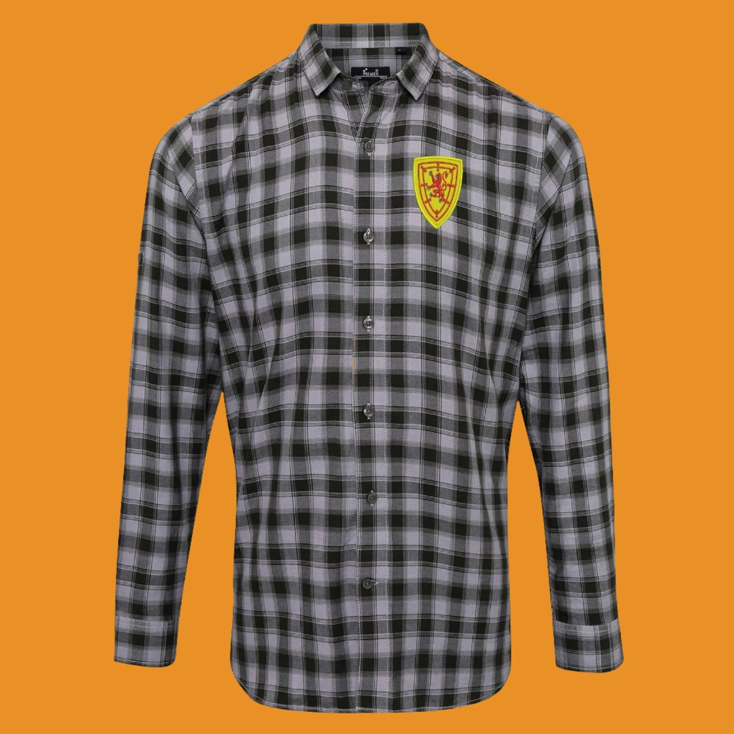 Retro Scotland 1879 Embroidered Long Sleeve Mulligan Check Shirt